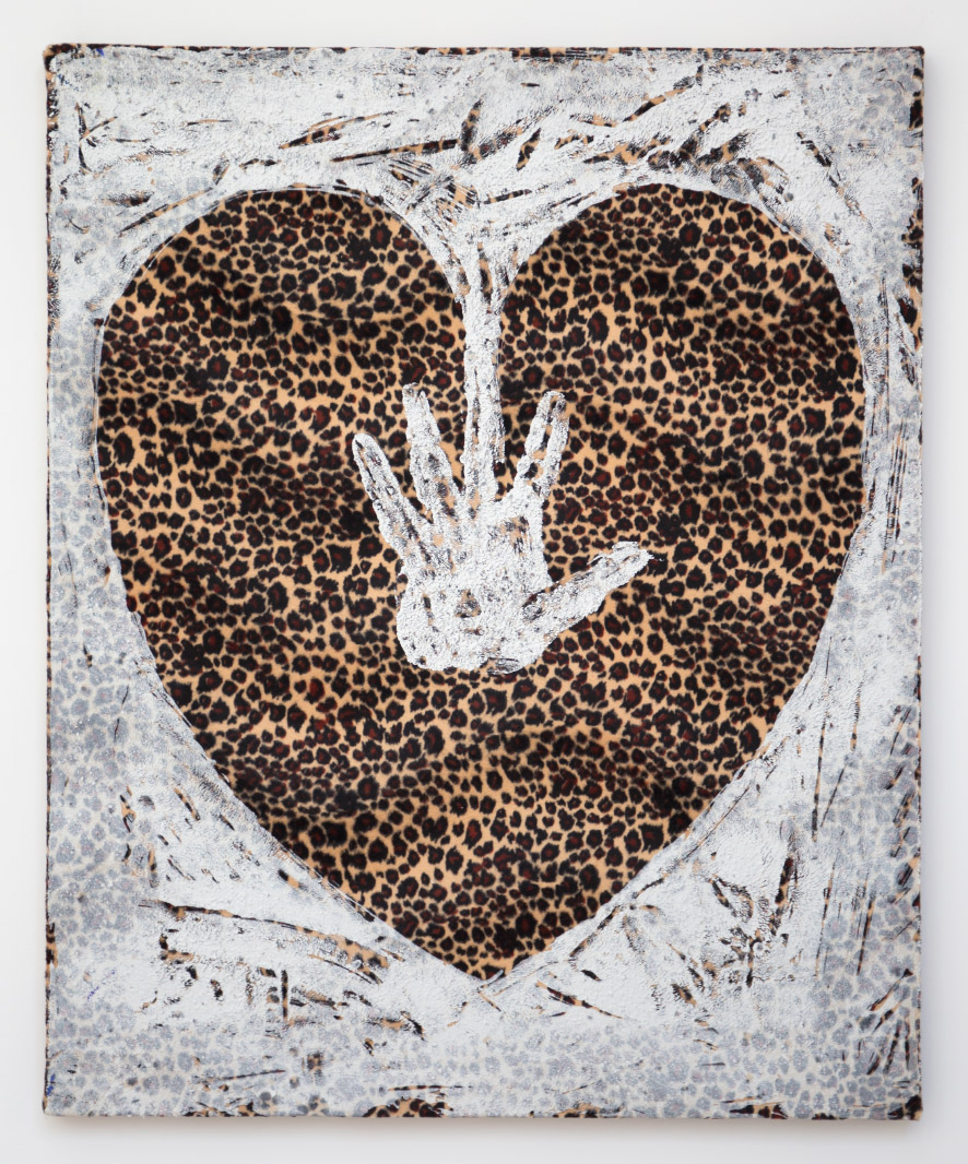 Jonathan Kelly - Hand on Heart (Leopard) - Acrylic on Canvas - 77x66cm
